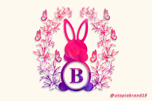 Bunny Flowers Monogram Typeface for Editorial Design
