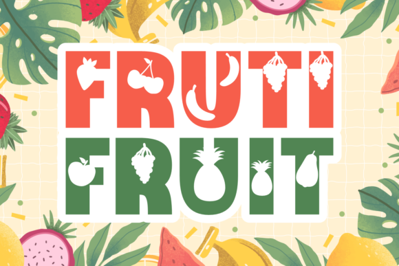 Fruti Fruit Typeface for Fun Handmade Designs