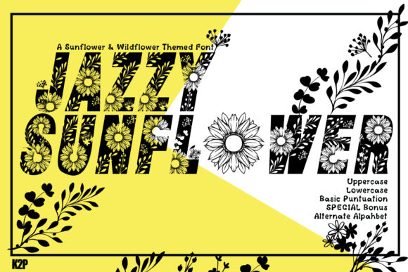 Jazzy Sunflower: A Decorative Typeface for Digital Design