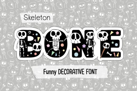 Skeleton Bone Typeface for Spooky Halloween Designs