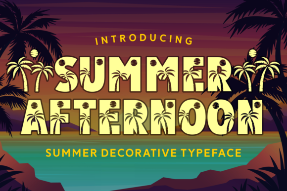 Summer Afternoon: A Tropical Decorative Typeface for Makers