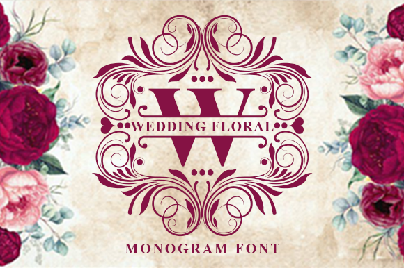 Wedding Floral Monogram Font for Crafters