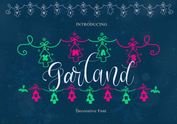 Xmas Garland Font for Festive Crafts